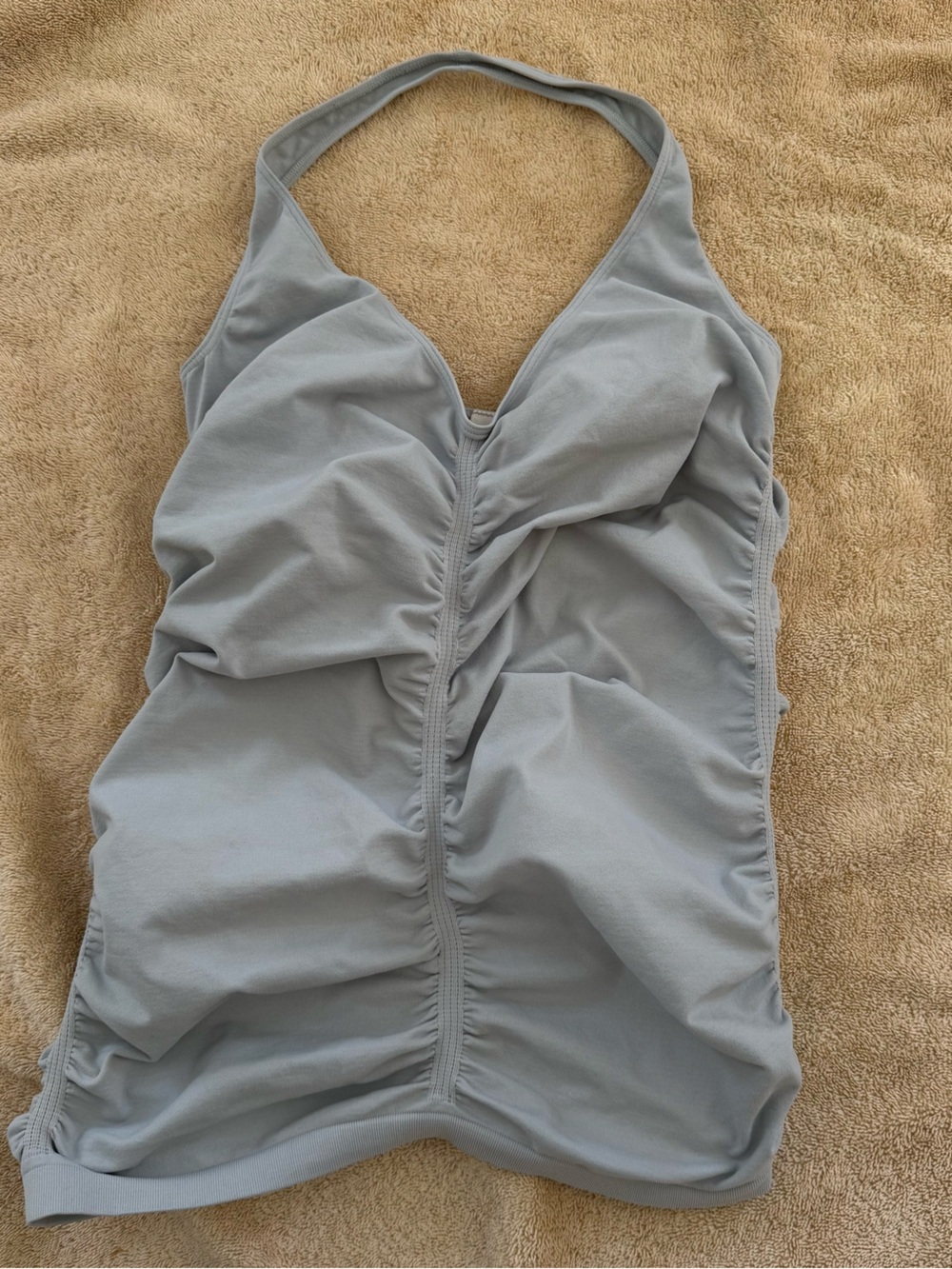 Gray Ruched Halter Tank Top - Women